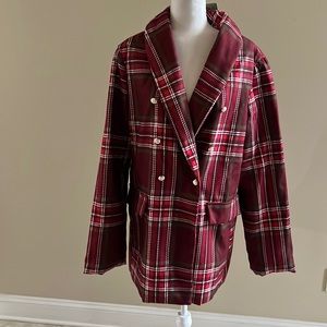 JFN Plaid Coat Size 3 XL Red, Green, White New WithTags